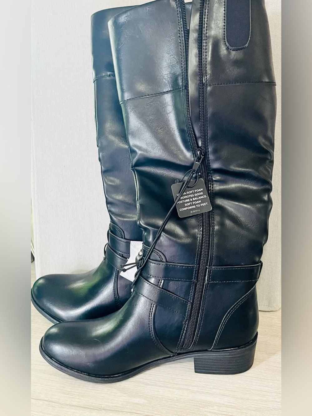 Arizona Classic Black Womens Knee-High Riding Boots NWT